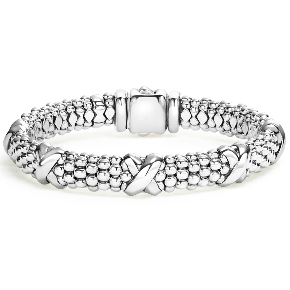 Lagos Signature Caviar 9mm Five Station X Bracelet
