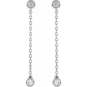 14K White 1/4 CTW Lab-Grown Diamond Chain Earrings 688884:LG601:P