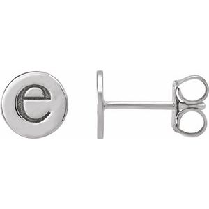 Platinum 6.3 mm Engravable Disc Earrings 88265:106:P
