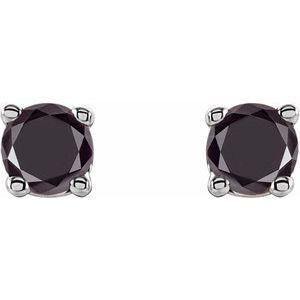 14K White 1/5 CTW Natural Black Diamond Stud Earrings 1874:603:P