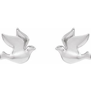 Platinum Holy Spirit Dove Earrings 88277:101:P