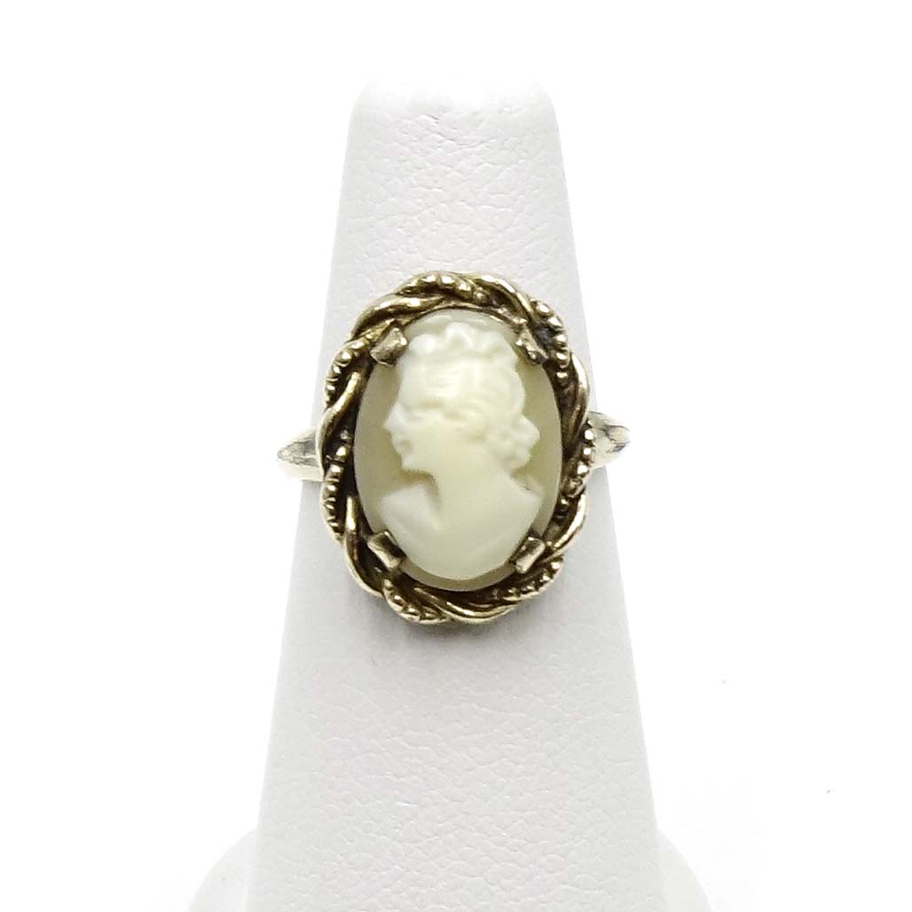 Vintage 10K Gold Filled Carved Cameo Ring By Clark And Coombs