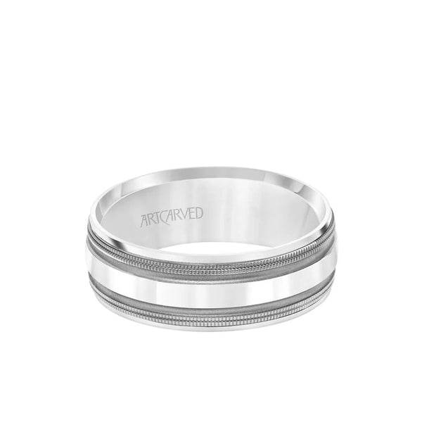 Low Dome Flat Edge Carved Wedding Band 11-WV8882W75-G.00-3.25