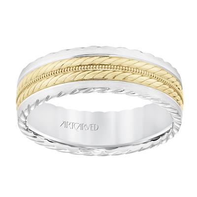 Low Dome Flat Edge Carved Wedding Band 11-WV8726WY7-G.00-3.00