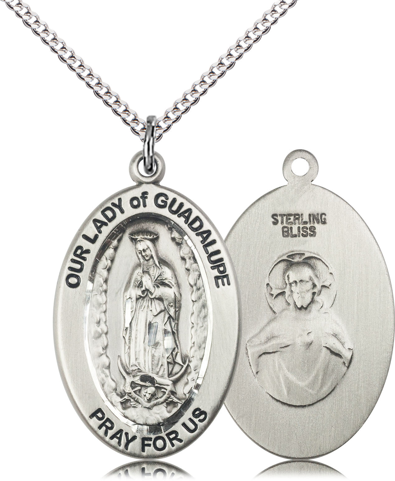Our Lady of Guadalupe Medal – Patroness of the Americas, Catholic Necklace of Protection & Faith, Sterling Silver, 18" Curb Chain, Made in USA