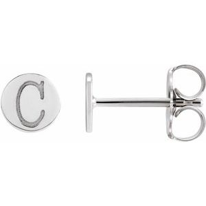 Platinum 5 mm Engravable Disc Earrings 88265:150:P