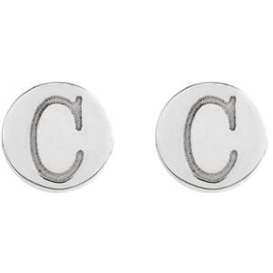 Platinum 5 mm Engravable Disc Earring 88265:154:P
