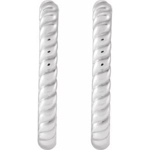 Platinum Elongated Oval 20 mm Rope Hoop Earrings 88449:106:P