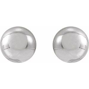 14K White 3 mm Ball Earrings 689073:111:P
