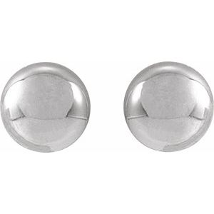 14K White 4 mm Ball Earrings 689073:109:P