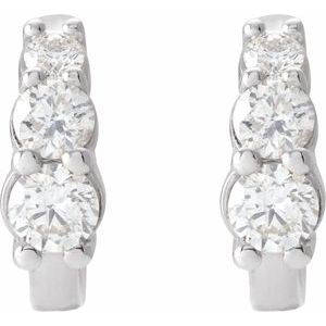 14K White 1/3 CTW Natural Diamond Hoop Earrings 88635:109:P