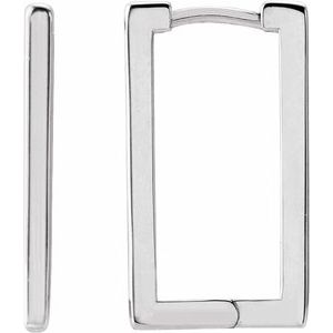 Platinum Geometric Hinged 20mm Hoop Earring 88559:101:P