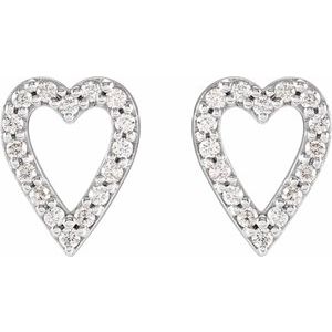 14K White 1/4 CTW Natural Diamond Heart Earrings 88612:105:P