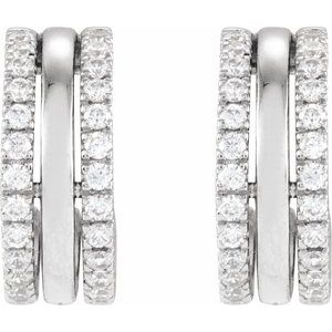14K White 1/2 CTW Natural Diamond Earrings 689140:101:P