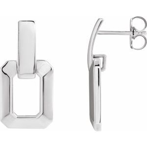 Platinum Geometric Drop Earring 88643:109:P