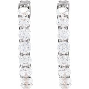 14K White 2 1/5 CTW Natural Diamond Inside-Outside 19.7 mm Hoop Earrings 689135:101:P