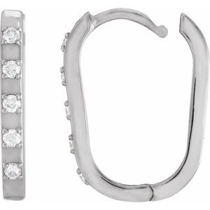 14K White 1/8 CTW Natural Diamond 17.25 mm Hoop Earrings 88216:149:P