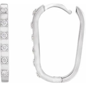 14K White 1/6 CTW Natural Diamond 19.5 mm Hoop Earrings 88216:171:P