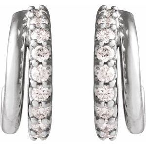 14K White 1/6 CTW Lab-Grown Diamond Hoop Earrings 88686:LG113:P