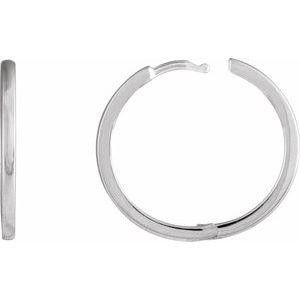 Platinum Hinged 20 mm Hoop Earrings 87384:167:P