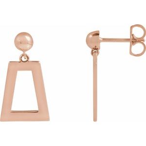 14K Rose Geometric Earring 88640:103:P