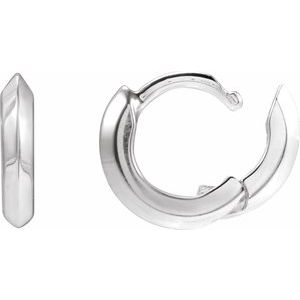 Platinum Knife-Edge Hinge 10 mm Hoop Earring 88489:101:P