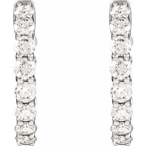 14K White 2 1/5 CTW Lab-Grown Diamond Inside-Outside 19.7 mm Hoop Earrings 689135:LG601:P