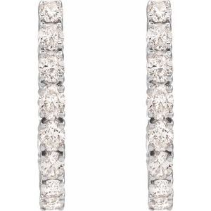 14K White 2 5/8 CTW Natural Diamond Inside-Outside 20.6 mm Hoop Earrings 689126:101:P