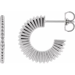 Sterling Silver Starburst 16 mm Hoop Earring 88383:108:P