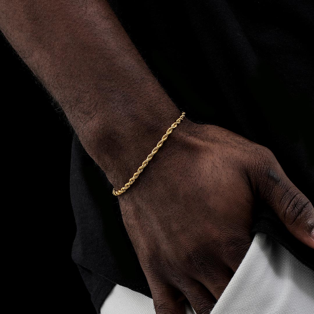 Helloice 3mm Rope Bracelet in Gold