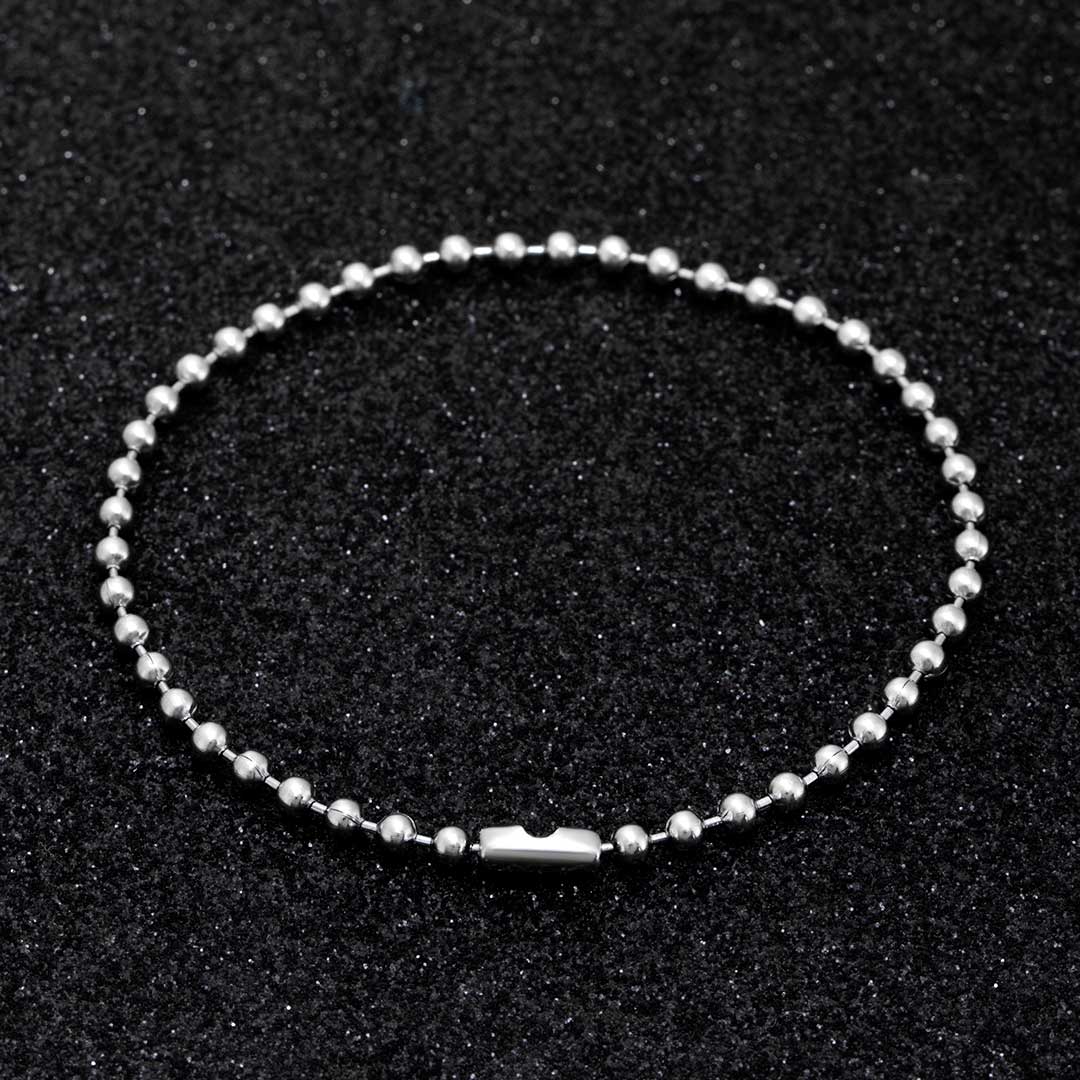 Helloice 3mm Steel Bead Stainless Steel Bracelet