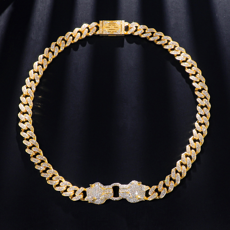 Helloice Iced Double Panther Cuban Chain in 18K Gold