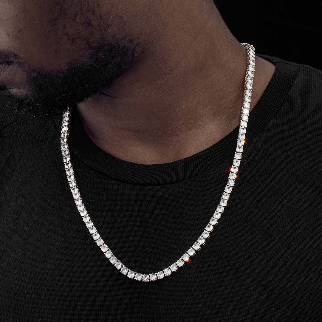 Helloice 5mm Tennis Necklace in Gold