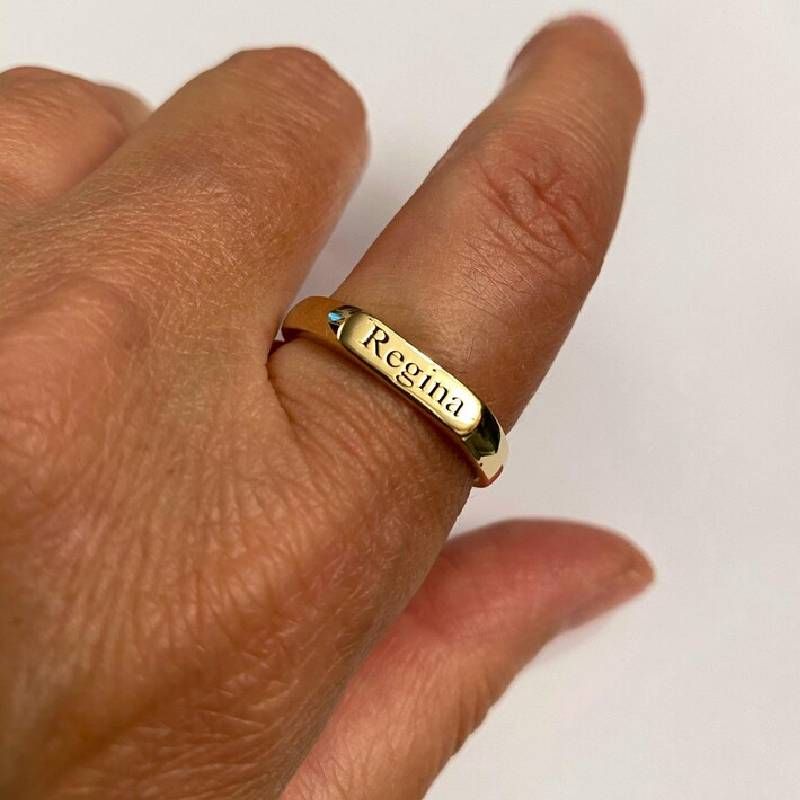 Helloice Personalized Monogram Initial Letters Ring