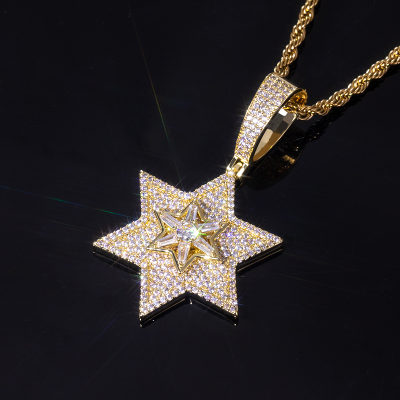 Helloice Rotatable Star of David Pendant