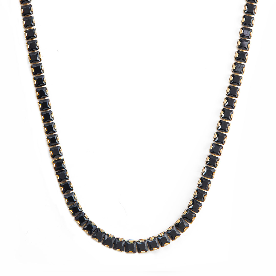 Helloice 5mm Black Stones Women Tennis Chain