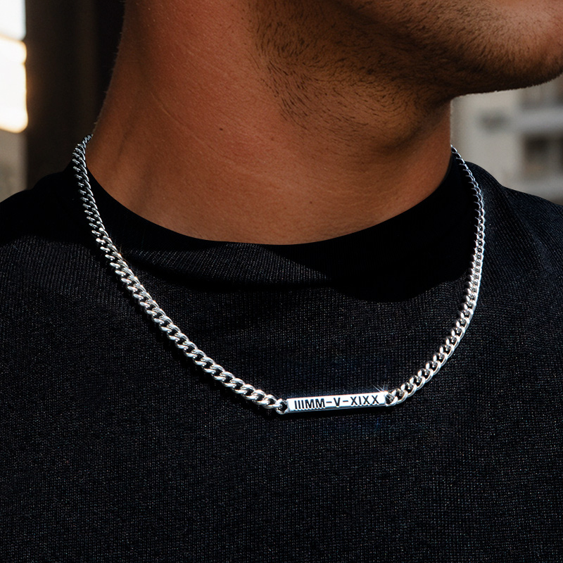 Helloice 5mm Personalized Engraved Cuban ID Necklace