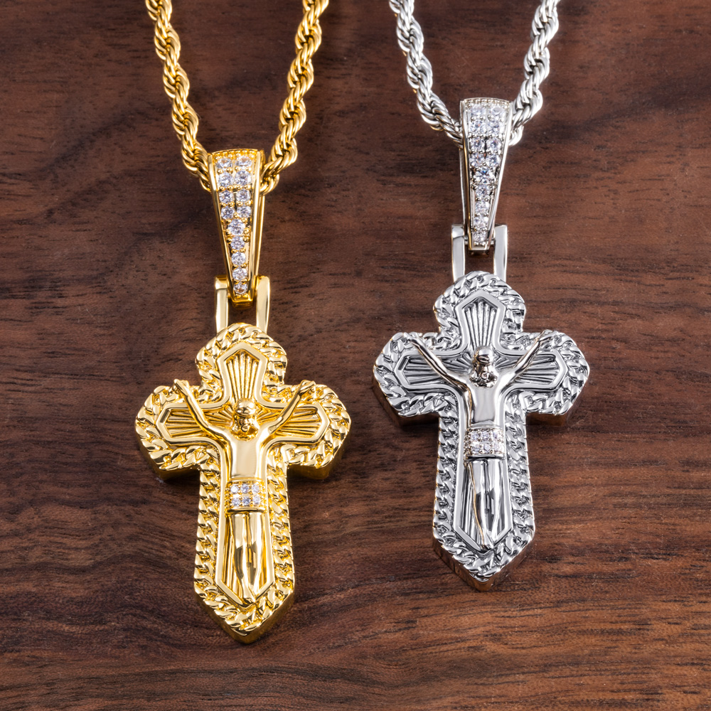 Helloice Ice Crucifix Cross Pendant