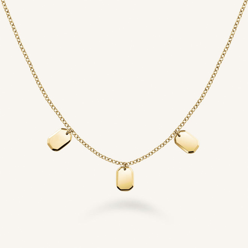Helloice Personlized Triple Octagon Letters/Number Necklace