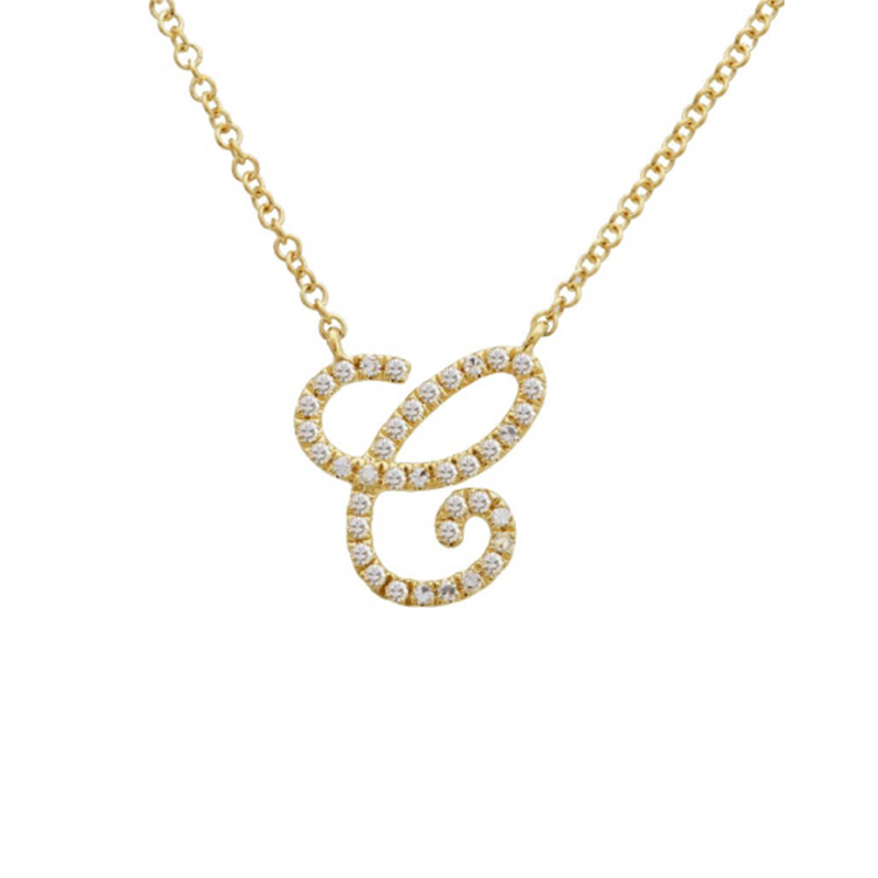Helloice Diamond Initial Necklace