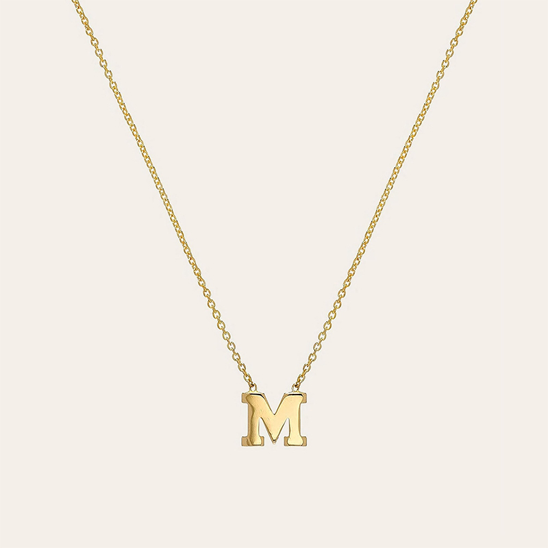 Helloice 18k Gold Initial Necklace