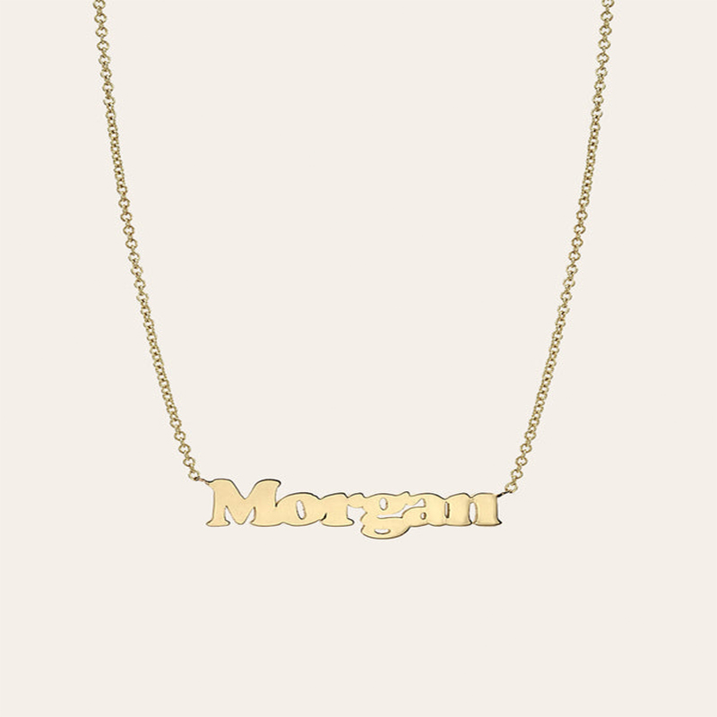 Helloice Customized Block Name Necklace