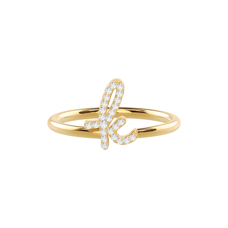 Helloice Stackable Pave Letter Ring