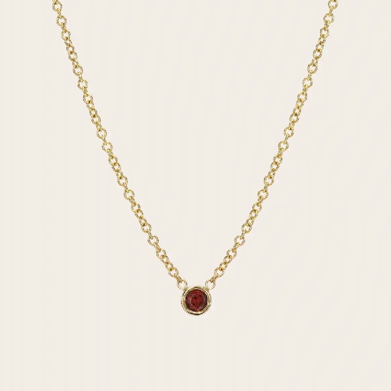 Helloice Bezel Birthstone Necklace
