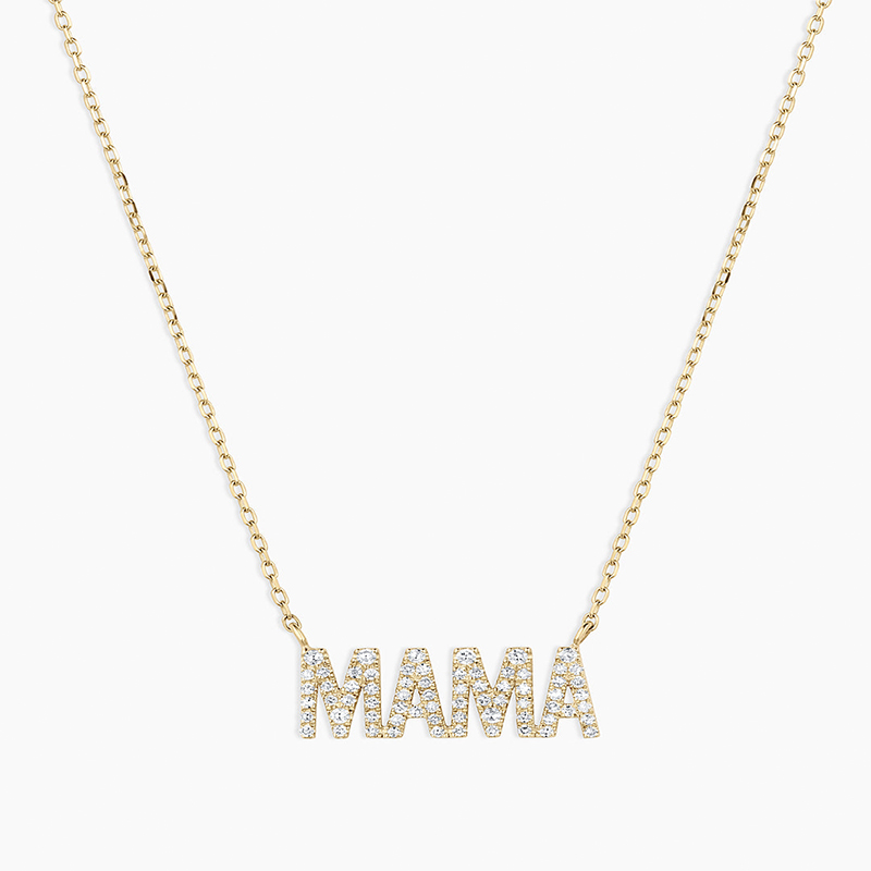 Helloice Diamond "MAMA" Necklace