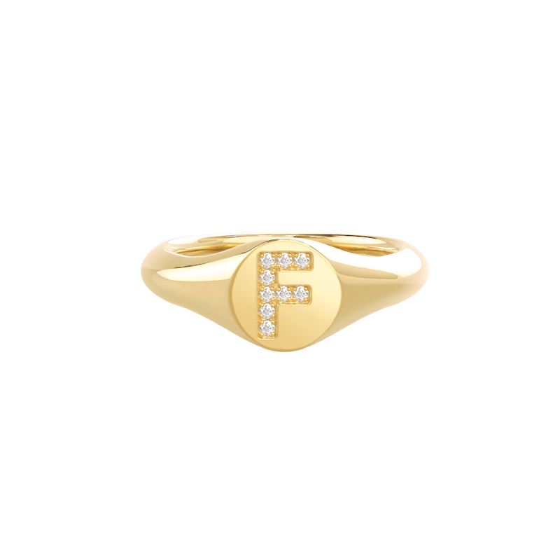 Helloice Personlized Letters Signet Ring
