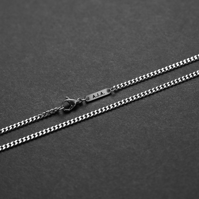 Helloice 3mm Custom Name Stainless Steel Cuban Chain