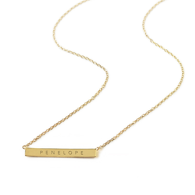 Helloice Customized Name Bar Necklace