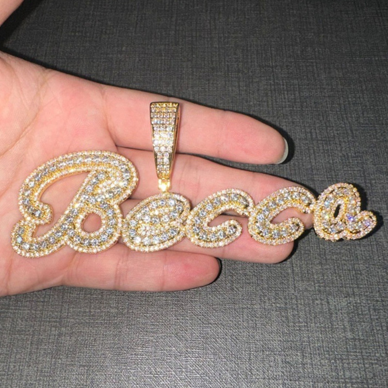 Helloice Iced Cursive Custom Name Pendant