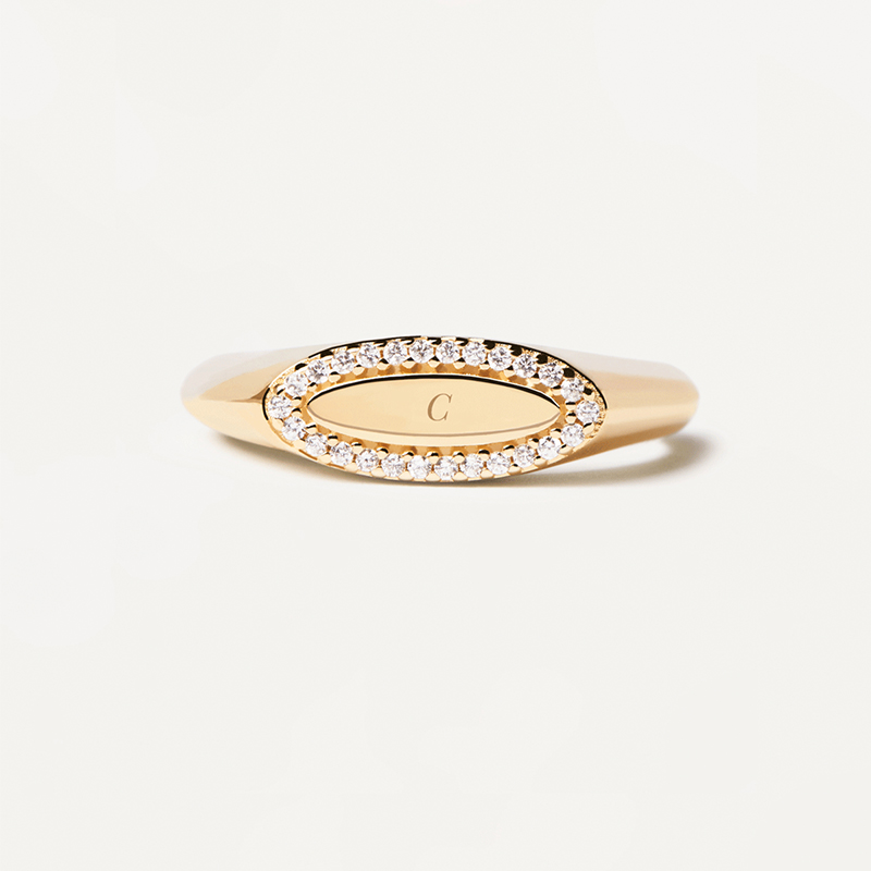 Helloice Personlized Lace Stamp Ring